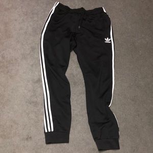 Large Black Adidas Tracksuit Sweats